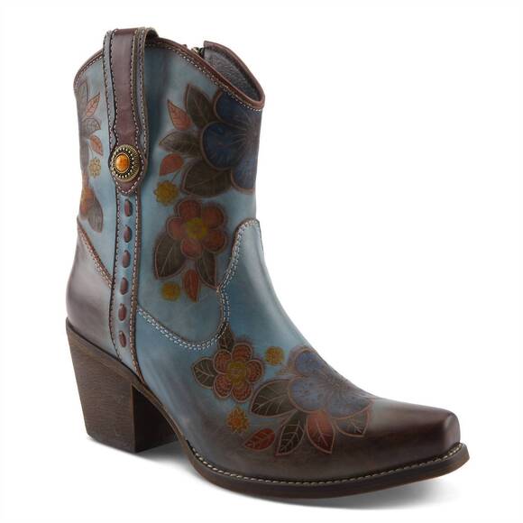 NEW L'ARTISTE women's cahoots western boots in blue multi - Picture 3 of 7